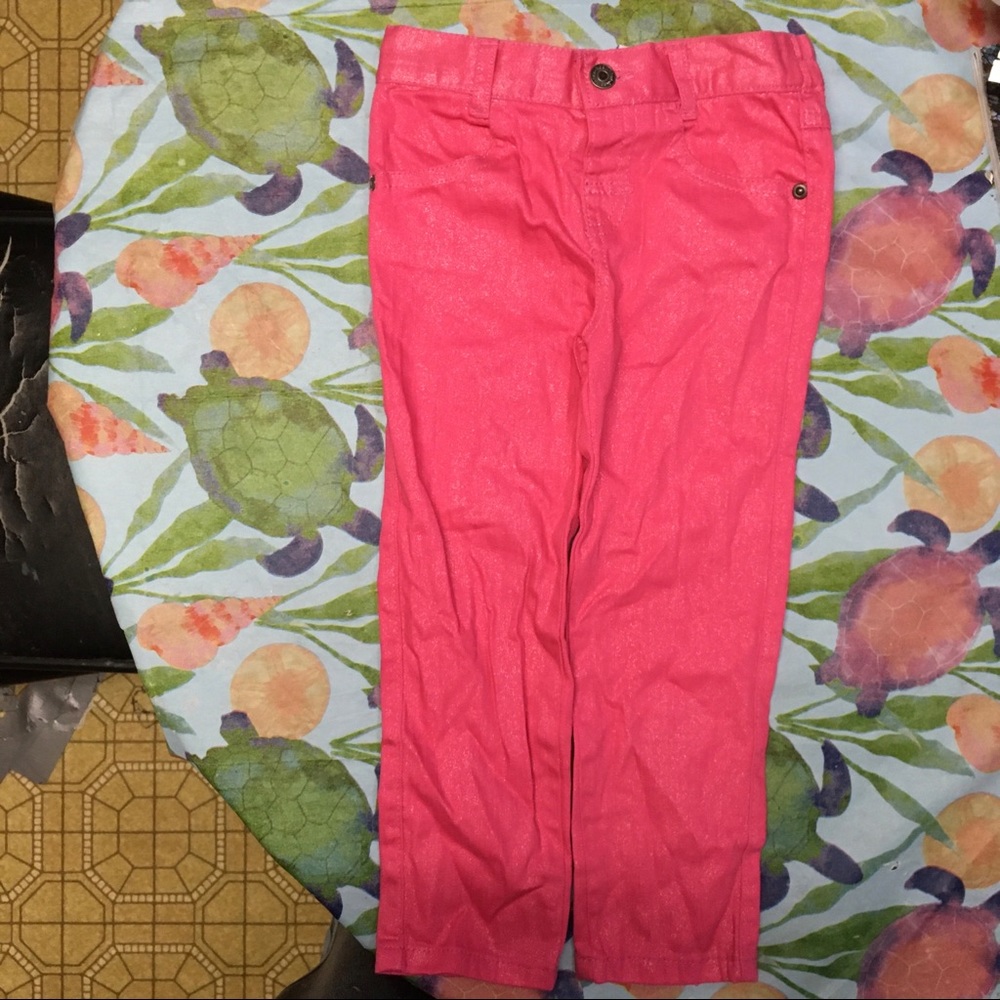Girls Healthtex Hot Pink Glitter Skinny Jeans